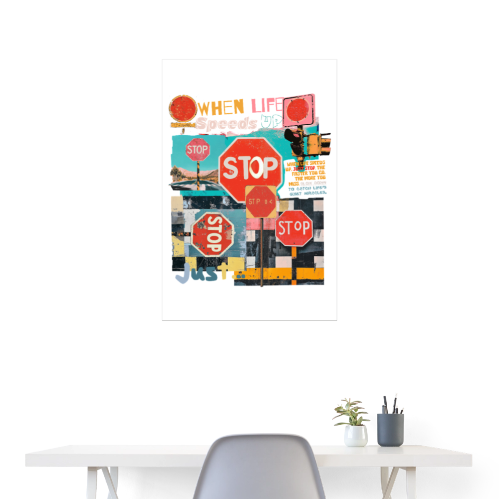 Solvarion, Stopp, 1st | Poster 60x90 cm - Weiß