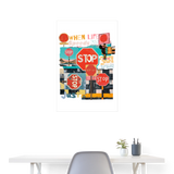 Solvarion, Stopp, 1st | Poster 60x90 cm - Weiß