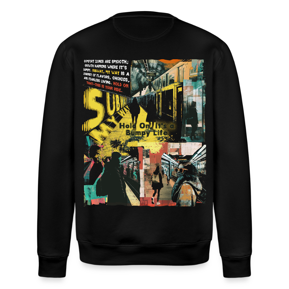 Dionyson, U-Bahn, 1st | Roller, Unisex Bio-Sweatshirt - Schwarz