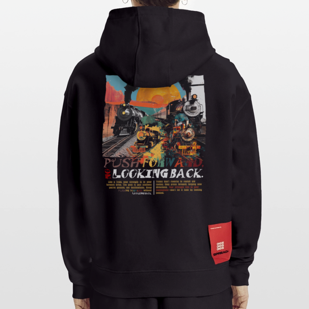 Morphean, Lokomotive, 1st | Heavyweight Oversized Bio Hoodie, Unisex - SOLID BLACK