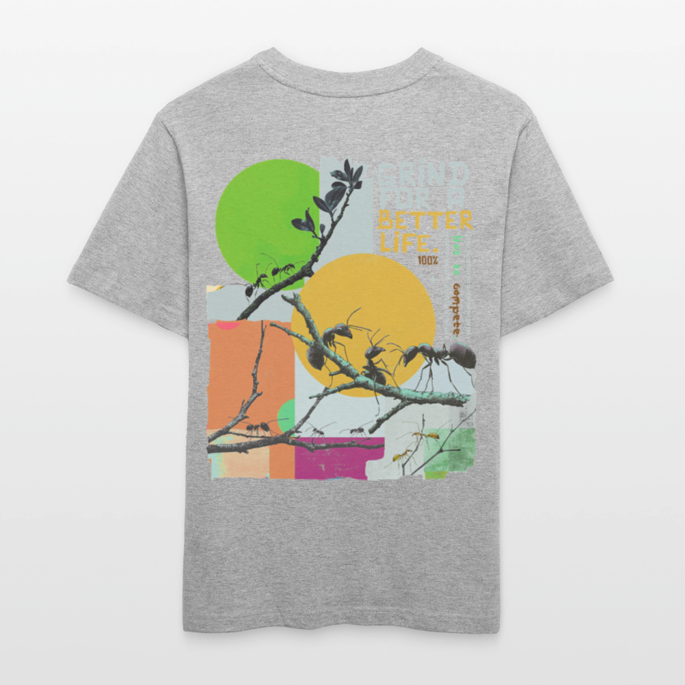 Draganis, Ameisen, 1st | Essential, Relaxed Fit Unisex Bio T-Shirt - Grau meliert