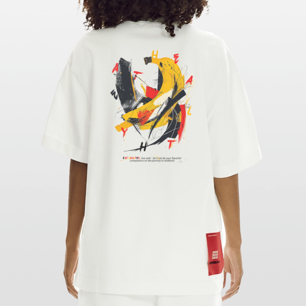 Quasaris, Banane, 1st | Heve, Heavyweight Oversized Bio T-Shirt, Unisex - OFF WHITE