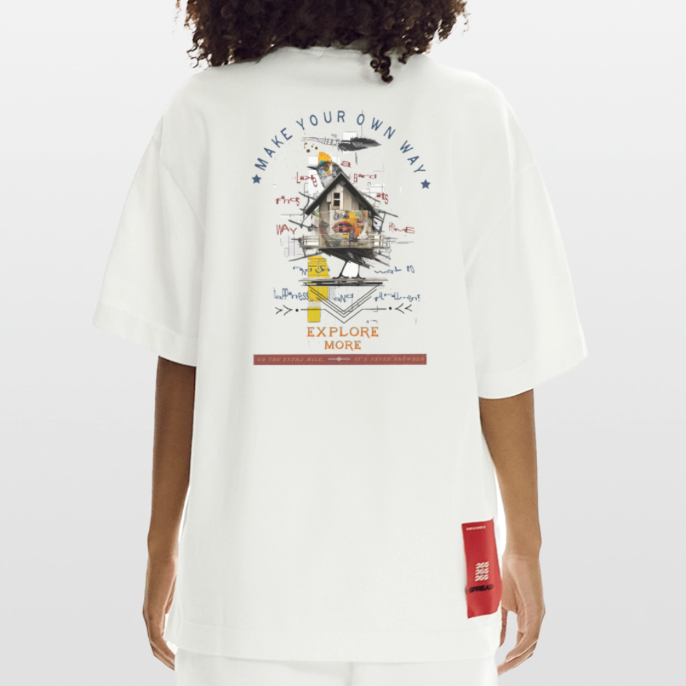 Durnamar, Vogel, 1st | Heve, Heavyweight Oversized Bio T-Shirt, Unisex - OFF WHITE