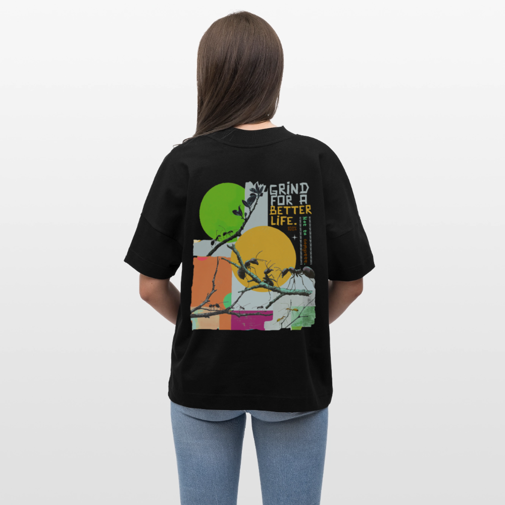 Draganis2, Ameisen, 1st | Blaster, Oversize Bio T-Shirt, Unisex - Schwarz