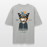 Siriothis, Schmetterling, 1st | Blaster, Oversize Bio T-Shirt, Unisex - Grau meliert