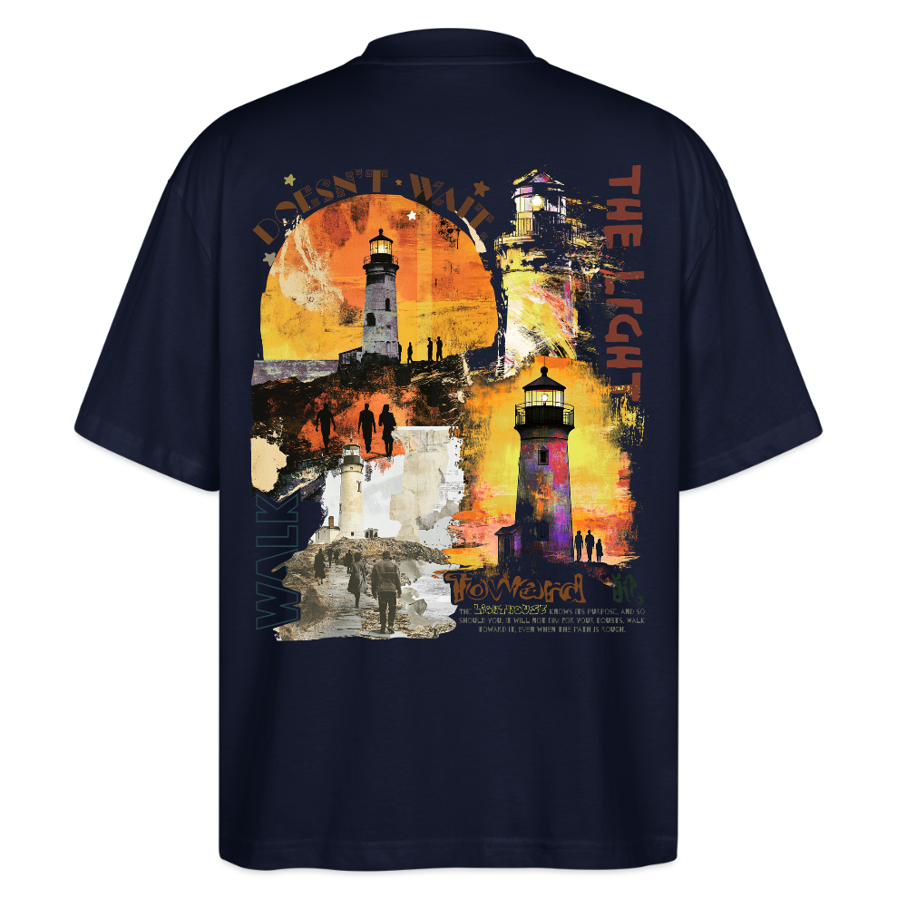Morian, Leuchtturm, 1st | Blaster, Oversize Bio T-Shirt, Unisex - Navy