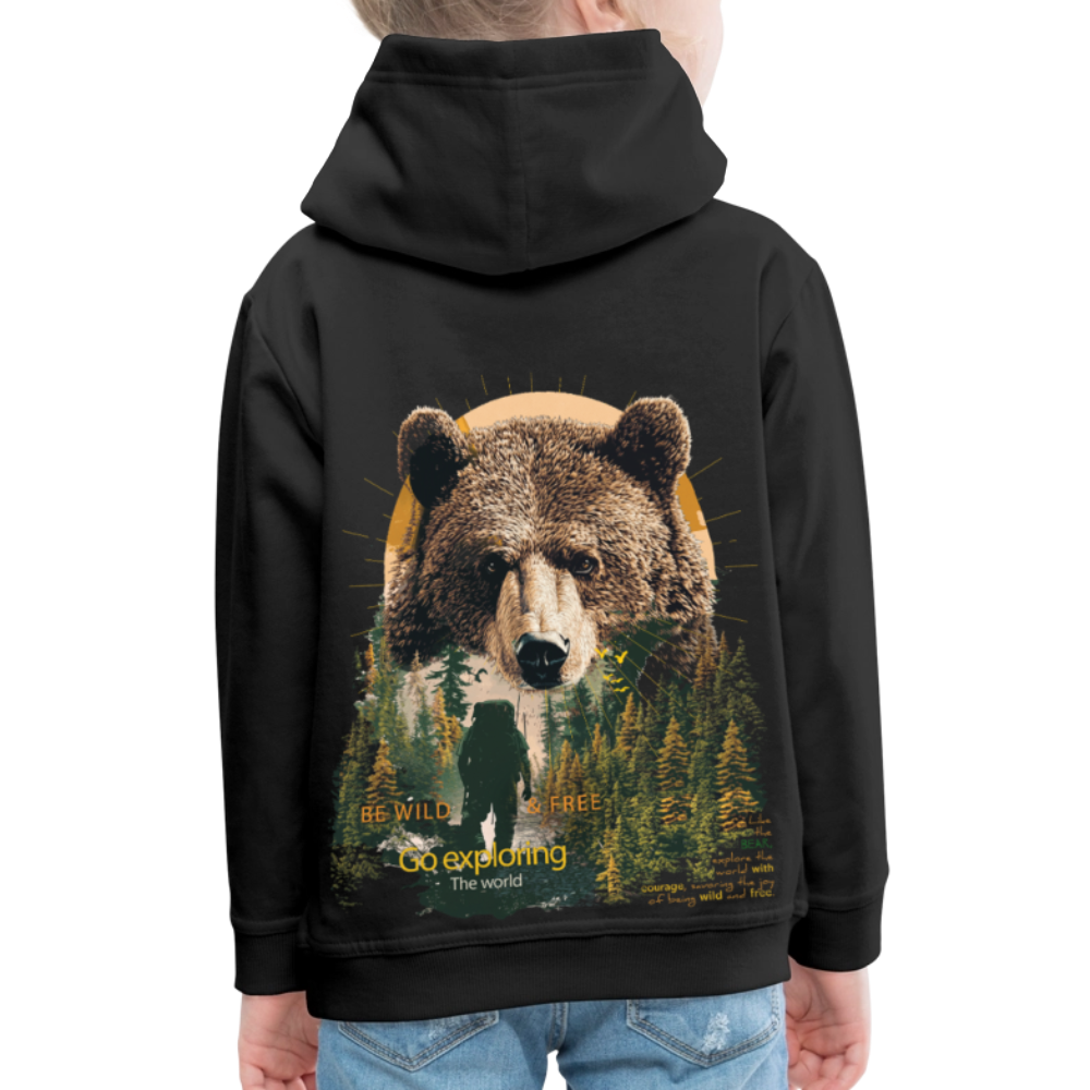 Ghadab, Bär, 1st | Kinder Hoodie - Schwarz