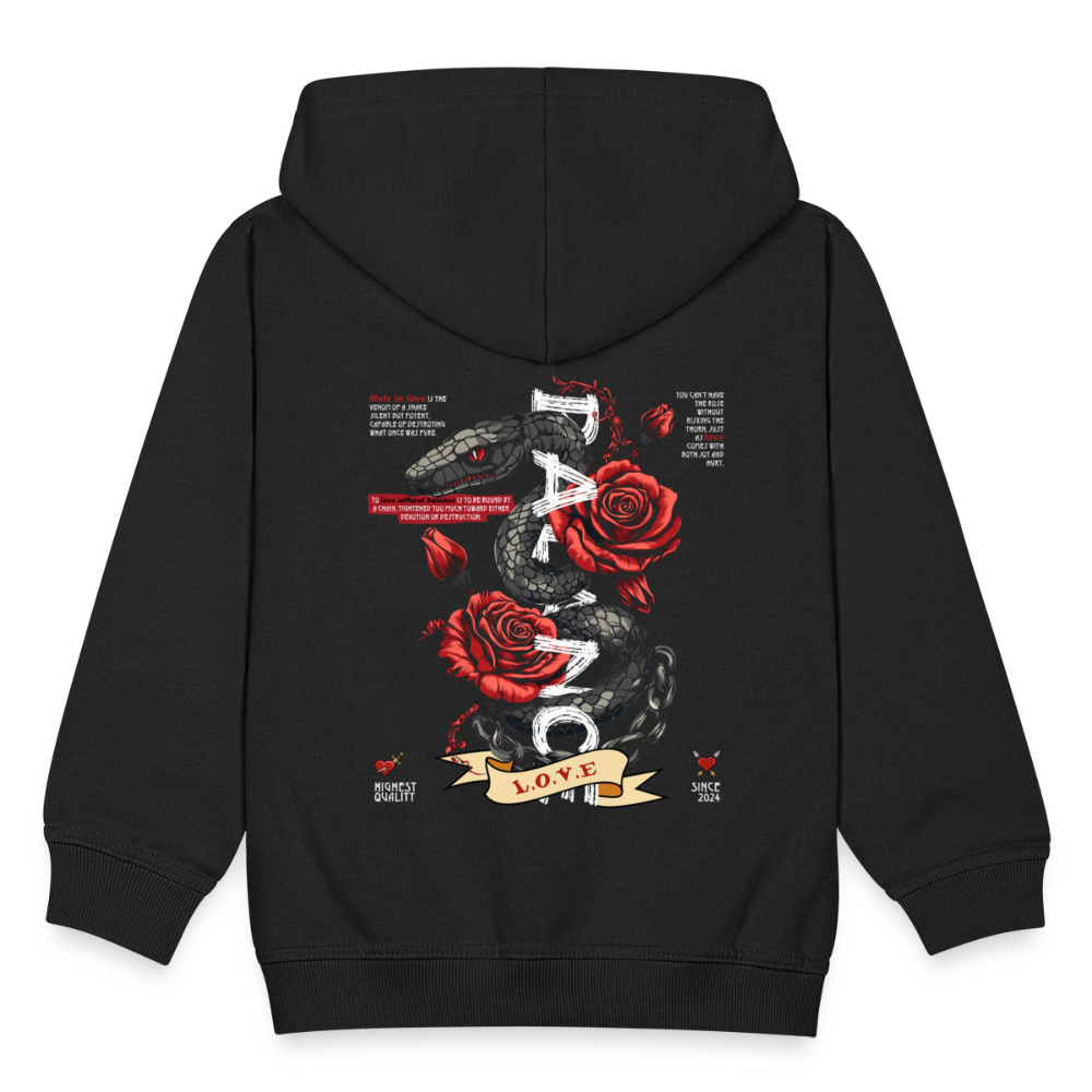 Hephani, Schlange, 1st | Kinder Zip Hoodie - Schwarz