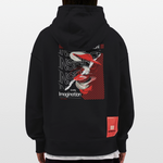 Xiwangmu, Muschel, 1st | Heavyweight Oversized Bio Hoodie, Unisex - SOLID BLACK