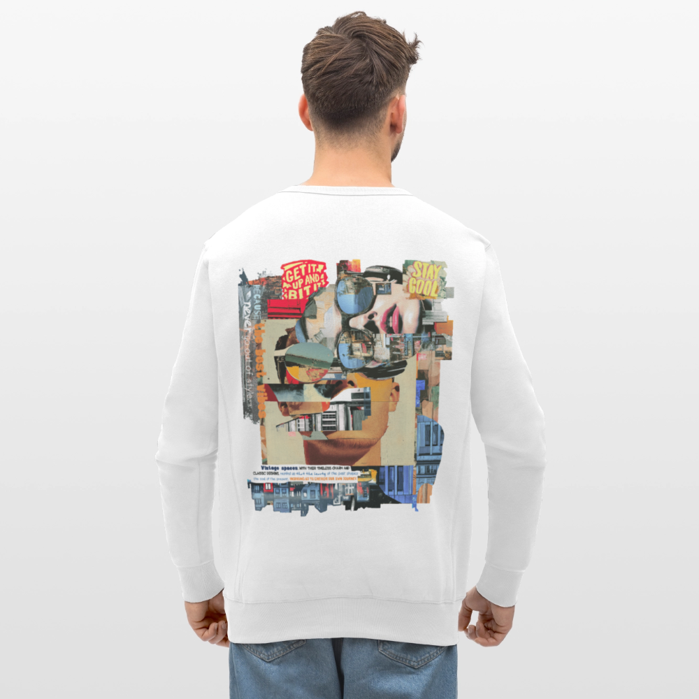 Seraphion, Gesichter, 1st | Roller, Unisex Bio-Sweatshirt - Weiß