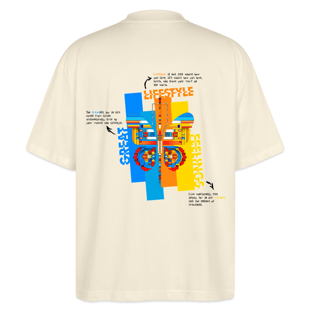 Nebularis, Schmetterling, 1st | Blaster, Oversize Bio T-Shirt, Unisex - Weißgrau