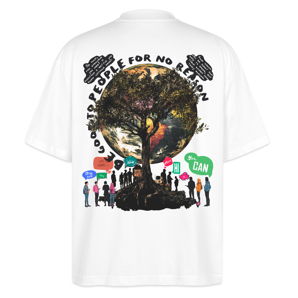 Thalvion, Baum, 1st | Blaster, Oversize Bio T-Shirt, Unisex - Weiß
