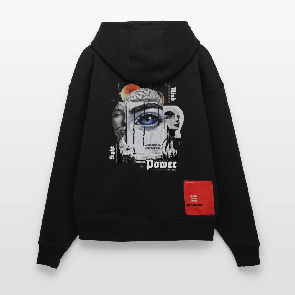 Yuanshi, Auge, 1st | Heavyweight Oversized Bio Hoodie, Unisex - SOLID BLACK