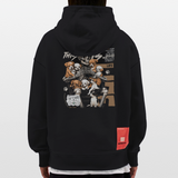 Tezcatlipoca , Hunde & Skelet, 1st | Heavyweight Oversized Bio Hoodie, Unisex - SOLID BLACK