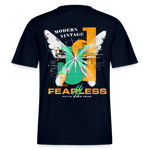 Azazîl, Schmetterling, 1st | Essential, Relaxed Fit Unisex Bio T-Shirt - Navy