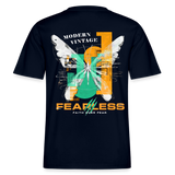 Azazîl, Schmetterling, 1st | Essential, Relaxed Fit Unisex Bio T-Shirt - Navy