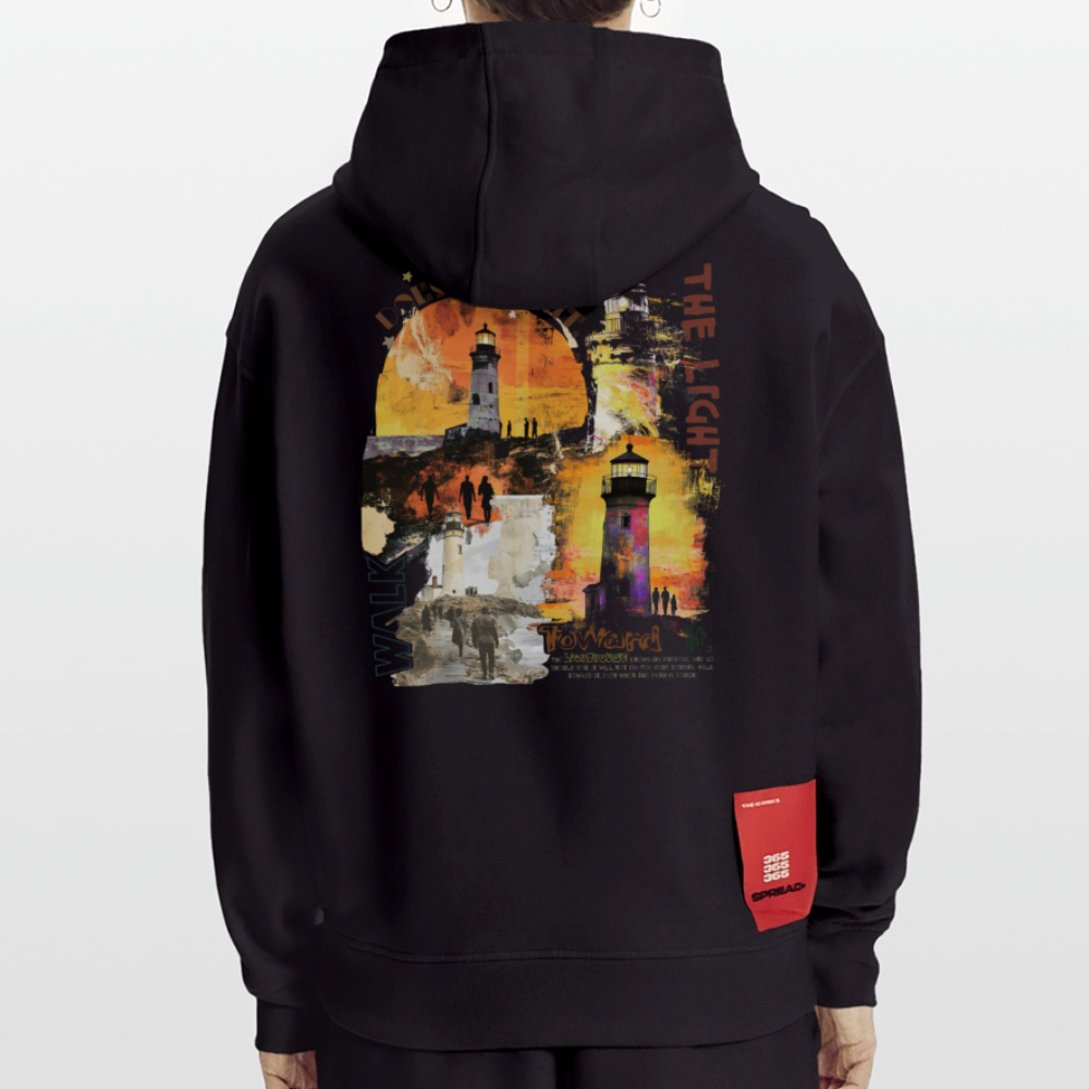Morian, Leuchtturm, 1st | Heavyweight Oversized Bio Hoodie, Unisex - SOLID BLACK