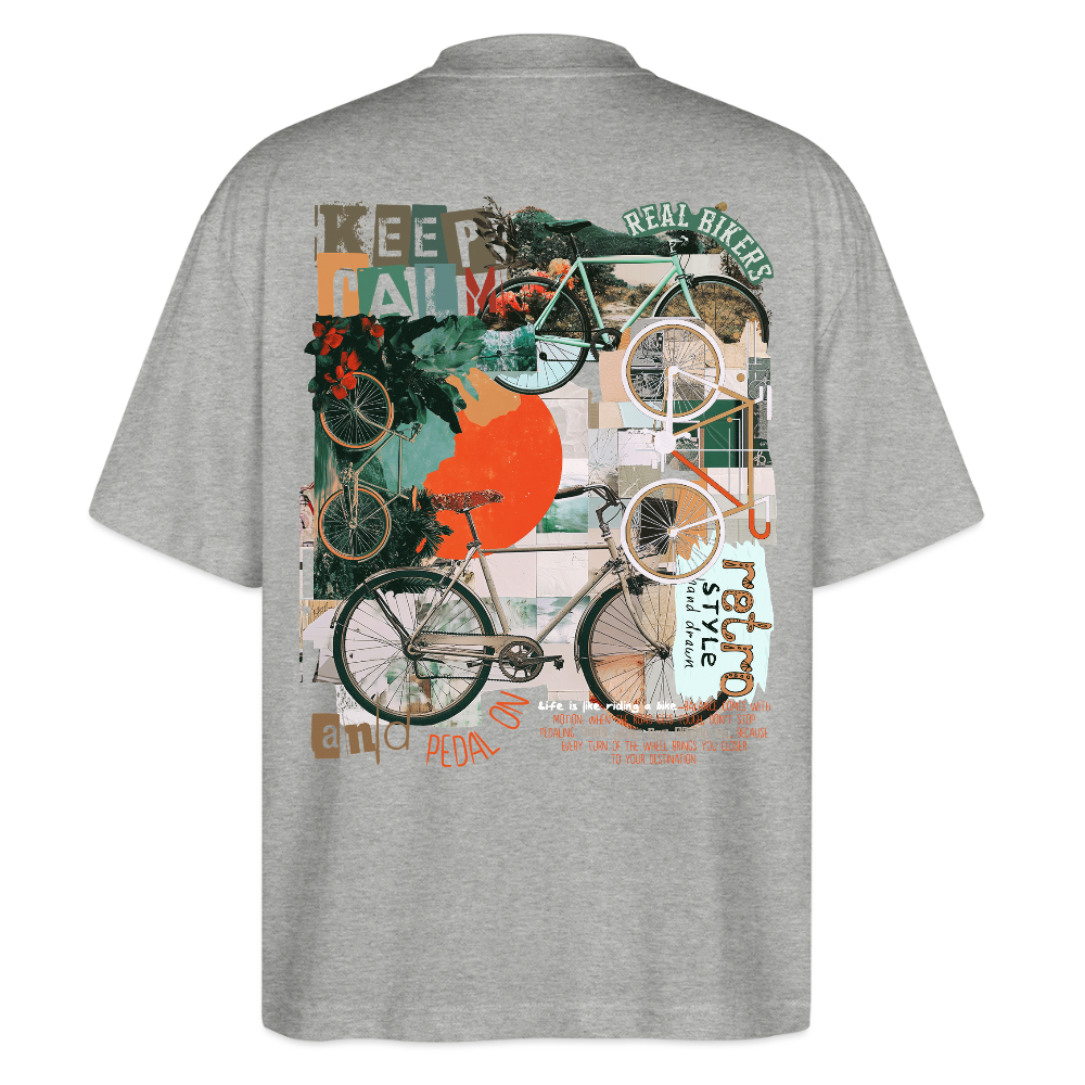 Eldrathis, Fahrrad, 1st | Blaster, Oversize Bio T-Shirt, Unisex - Grau meliert