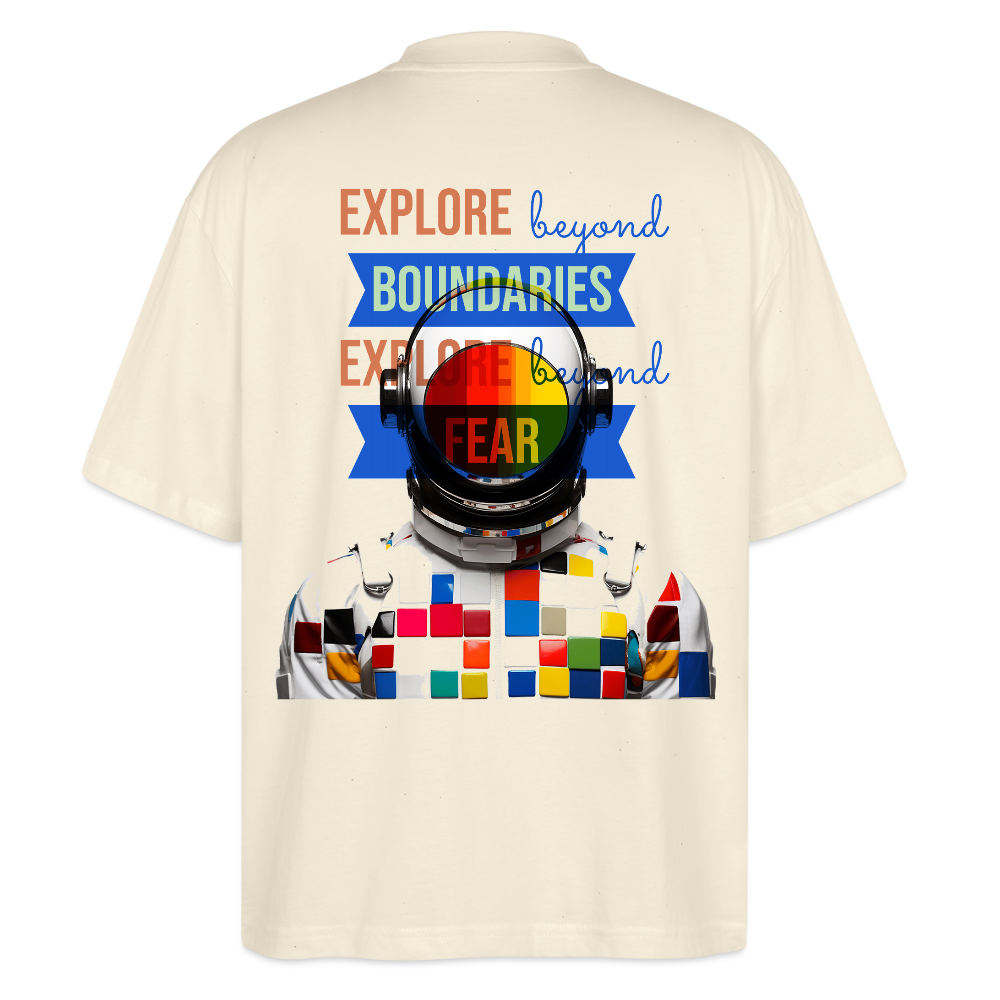 Jovareth, Astronaut, 1st | Blaster, Oversize Bio T-Shirt, Unisex - Weißgrau