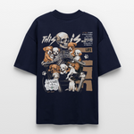 Tezcatlipoca , Hunde & Skelet, 1st | Blaster, Oversize Bio T-Shirt, Unisex - Navy