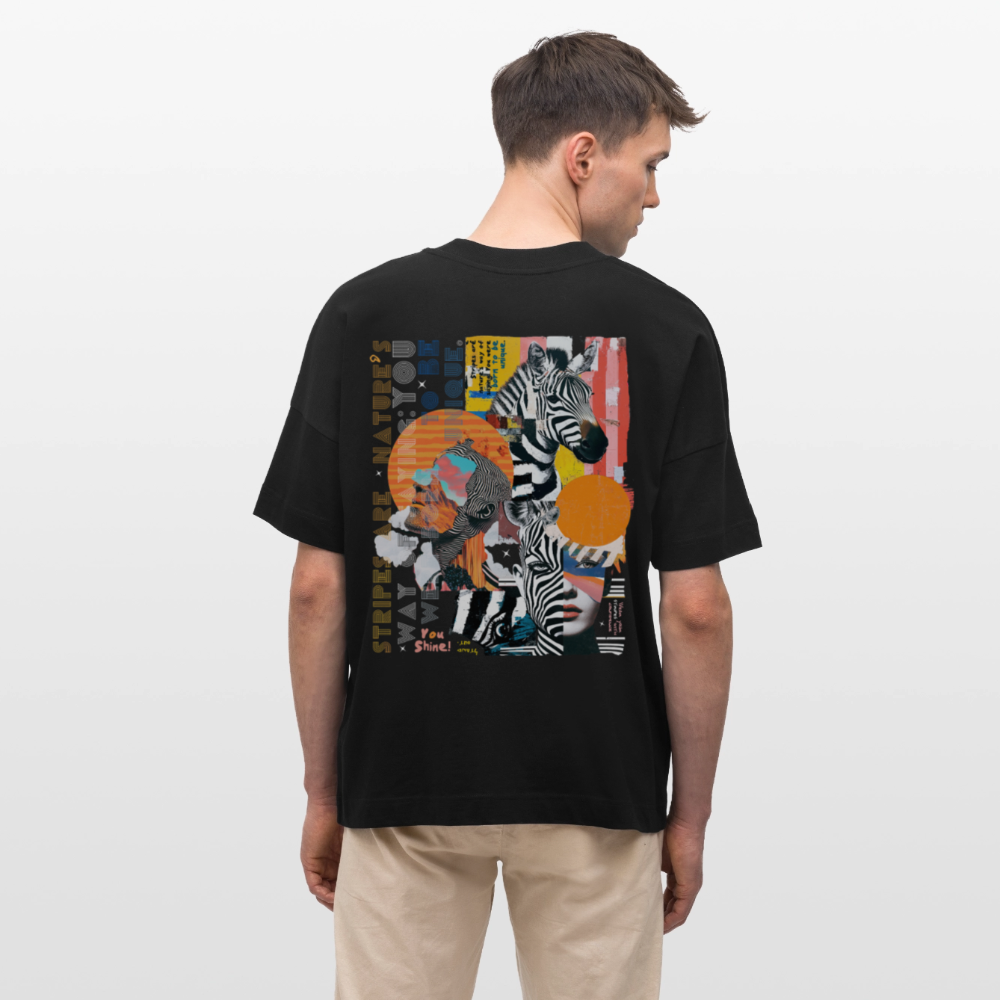 Aresia, Zebra, 1st | Blaster, Oversize Bio T-Shirt, Unisex - Schwarz