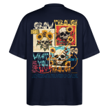 Odysseus, Totenköpfe, 1st | Blaster, Oversize Bio T-Shirt, Unisex - Navy