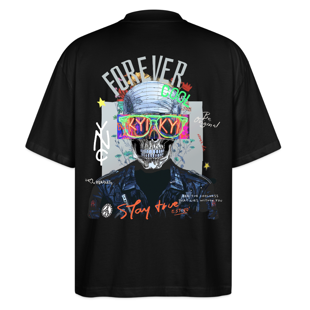 Fenriswolf, Totenkopf, 1st | Blaster, Oversize Bio T-Shirt, Unisex - Schwarz