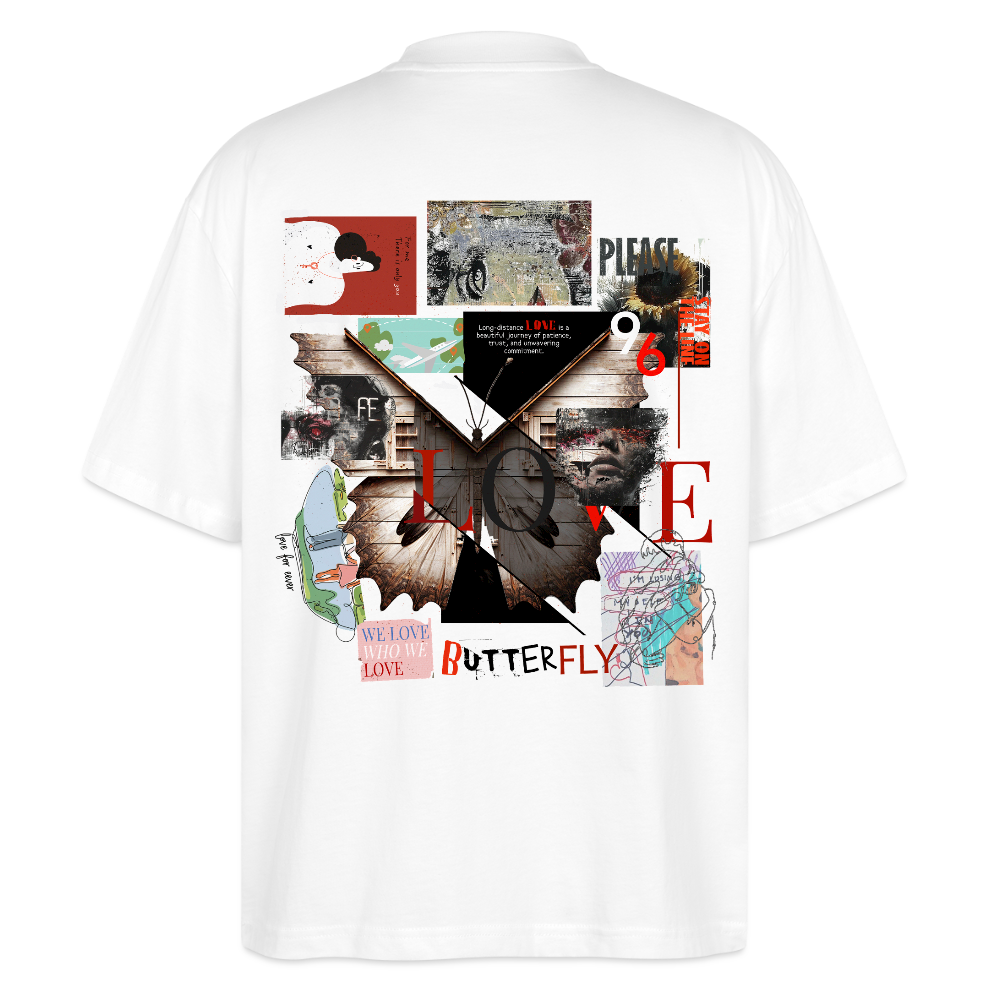 Zentharior, Schmetterling, 1st | Blaster, Oversize Bio T-Shirt, Unisex - Weiß