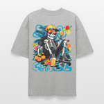 Calveron, Skelet, 1st | Blaster, Oversize Bio T-Shirt, Unisex - Grau meliert