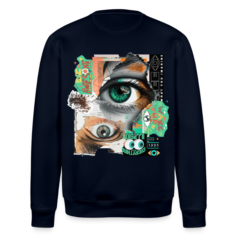 Siegfried, Augen, 1st | Roller, Unisex Bio-Sweatshirt - Navy