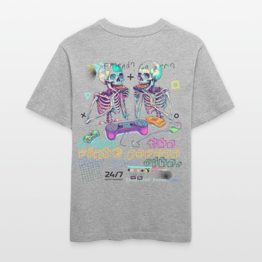 Malakar, Gaming, 1st | Essential, Relaxed Fit Unisex Bio T-Shirt - Grau meliert