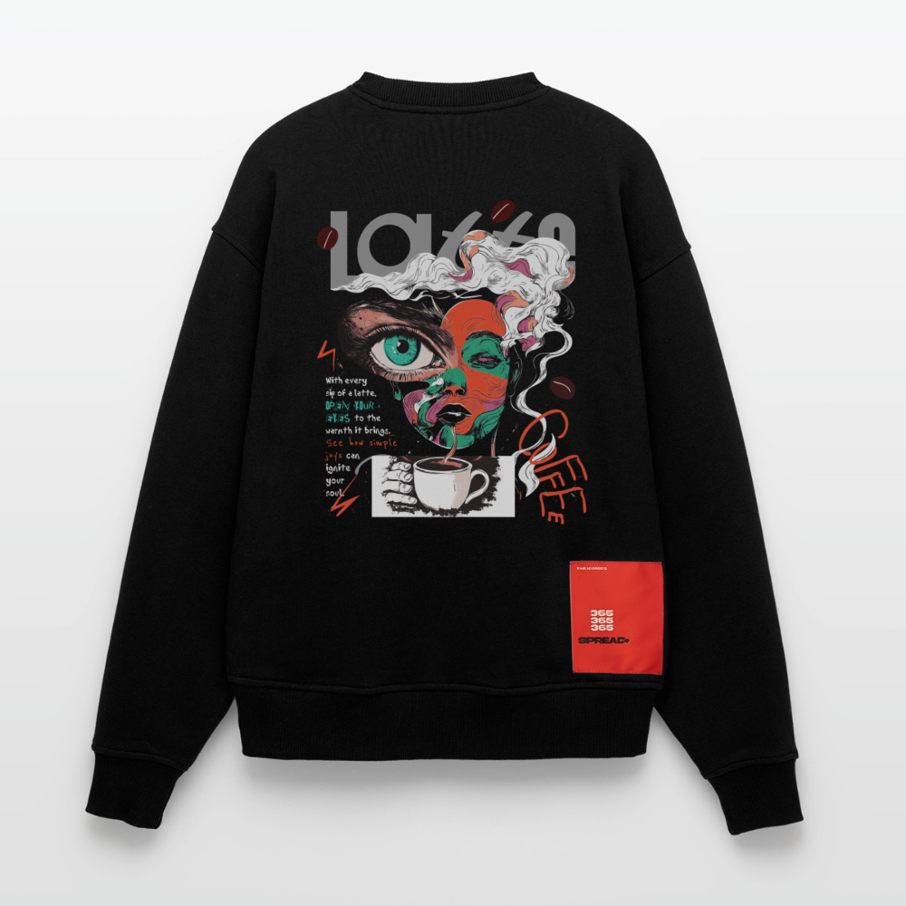 Zalzalak, Kaffee, 1st | Heavyweight Oversized Bio Sweater, Unisex - SOLID BLACK