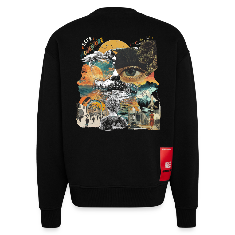 Helian, Frau, 1st | Heavyweight Oversized Bio Sweater, Unisex - SOLID BLACK