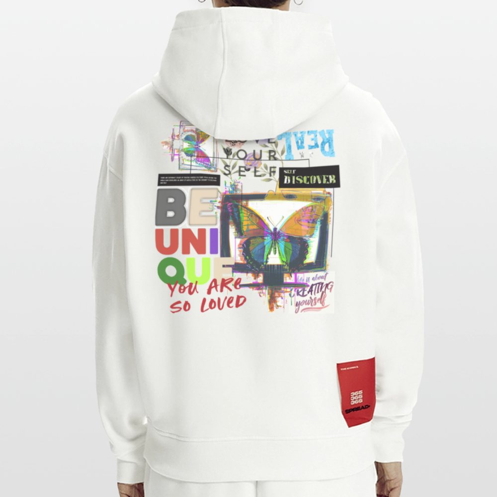 Orvathar, Fernseher, 1st | Heavyweight Oversized Bio Hoodie, Unisex - OFF WHITE