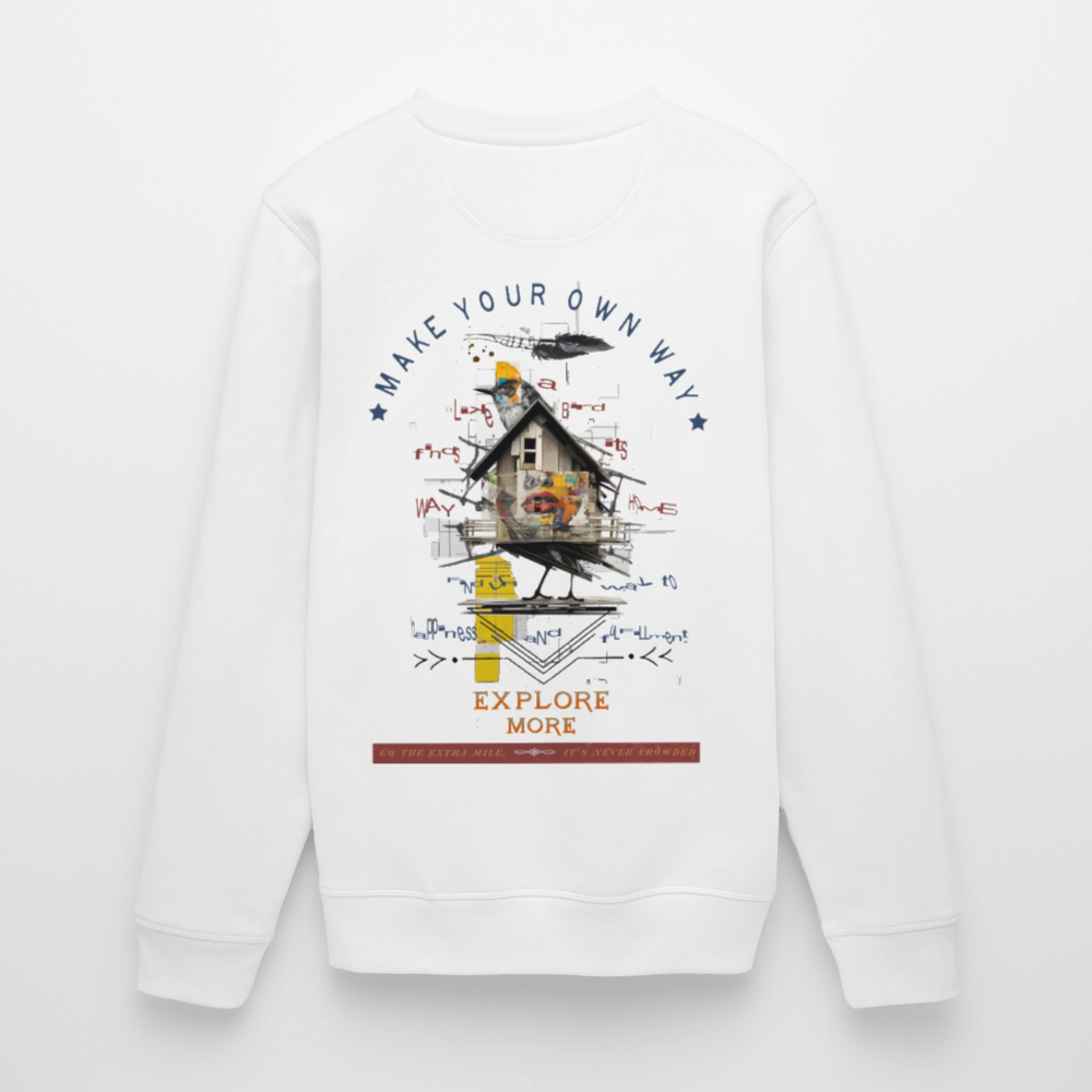 Durnamar, Vogel, 1st | Roller, Unisex Bio-Sweatshirt - Weiß