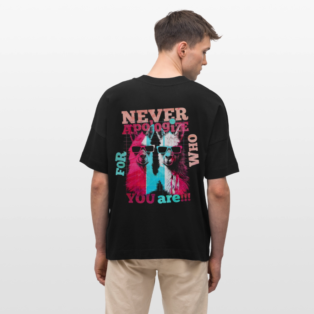 Tenjin, Alpaka, 1st | Blaster, Oversize Bio T-Shirt, Unisex - Schwarz
