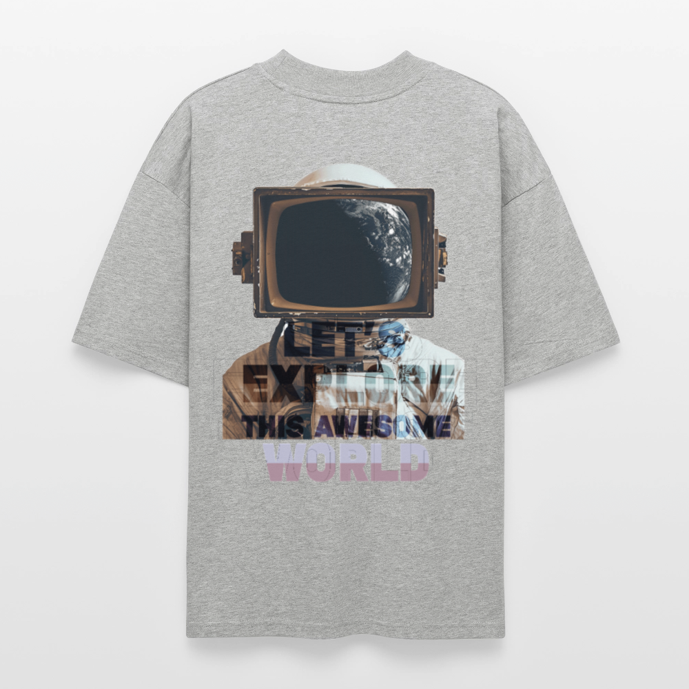 Denebris, Astronaut, 1st | Blaster, Oversize Bio T-Shirt, Unisex - Grau meliert