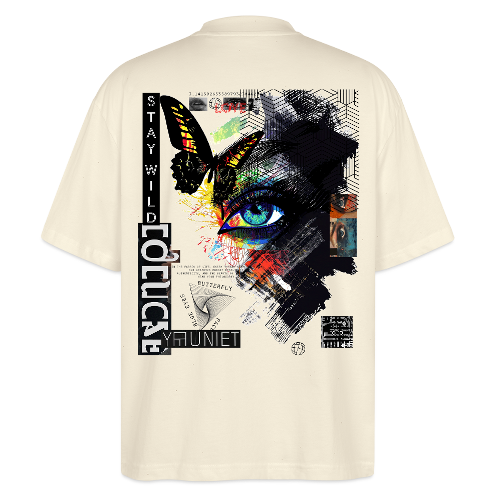 Eldorwyn, Auge, 1st | Blaster, Oversize Bio T-Shirt, Unisex - Weißgrau
