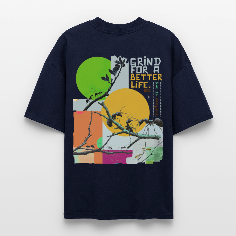 Draganis2, Ameisen, 1st | Blaster, Oversize Bio T-Shirt, Unisex - Navy