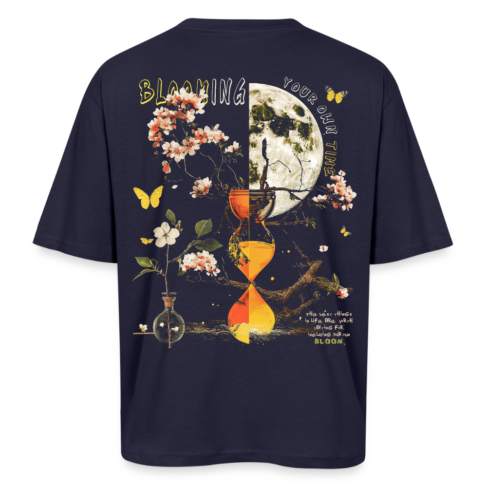 Tsukuyomi, Sanduhr, 1st | Breezy, Oversized Unisex T-Shirt - Navy
