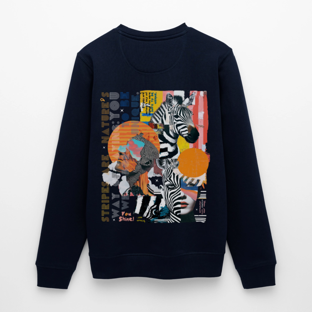 Aresia, Zebra, 1st | Roller, Unisex Bio-Sweatshirt - Navy