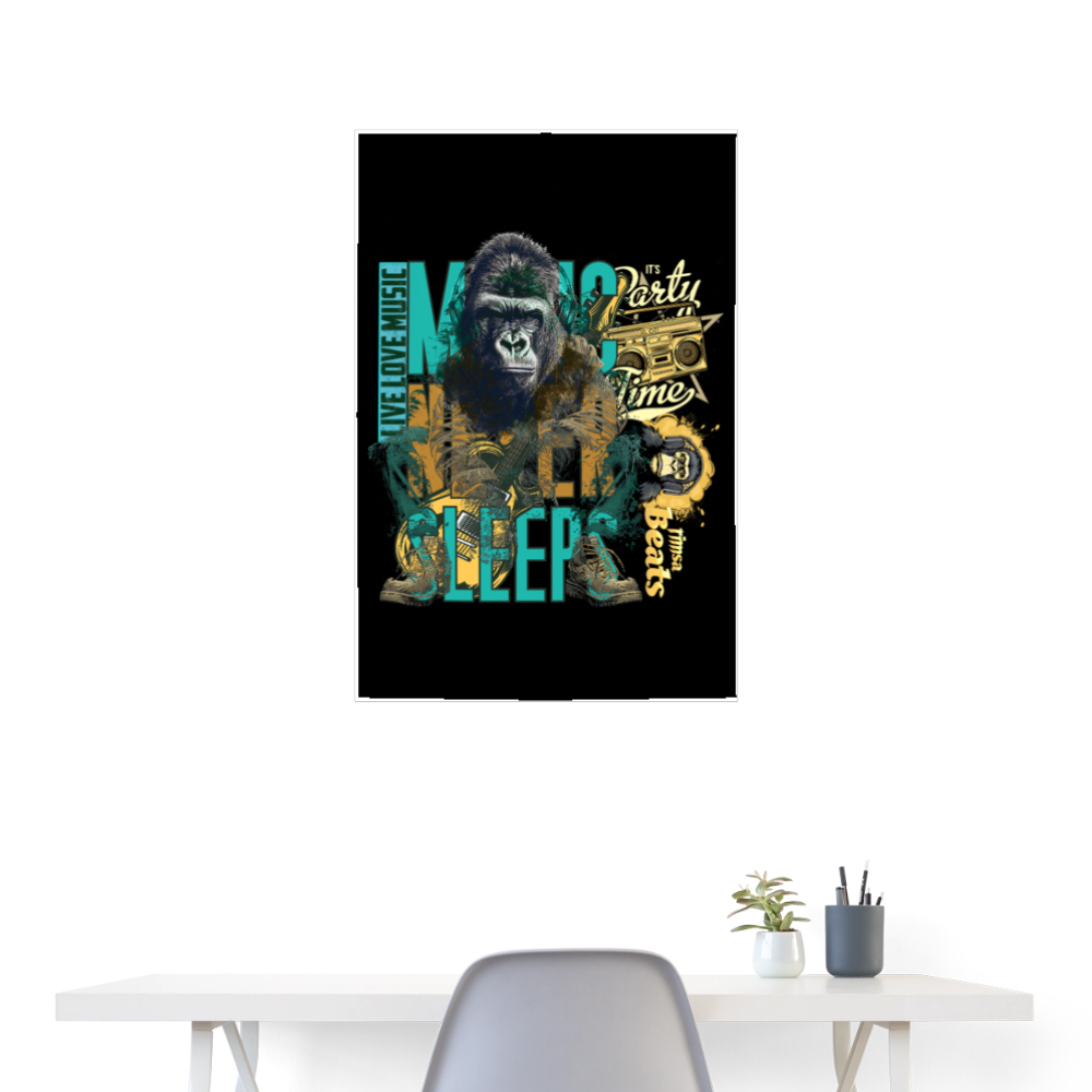 Herakles, Gorilla, 1st | Poster 60x90 cm - Weiß