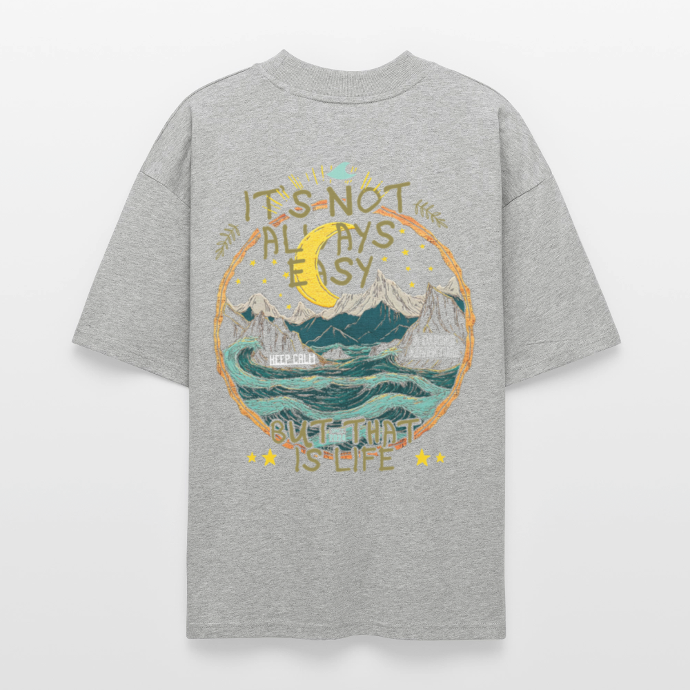 Izanami, Berge, 1st | Blaster, Oversize Bio T-Shirt, Unisex - Grau meliert