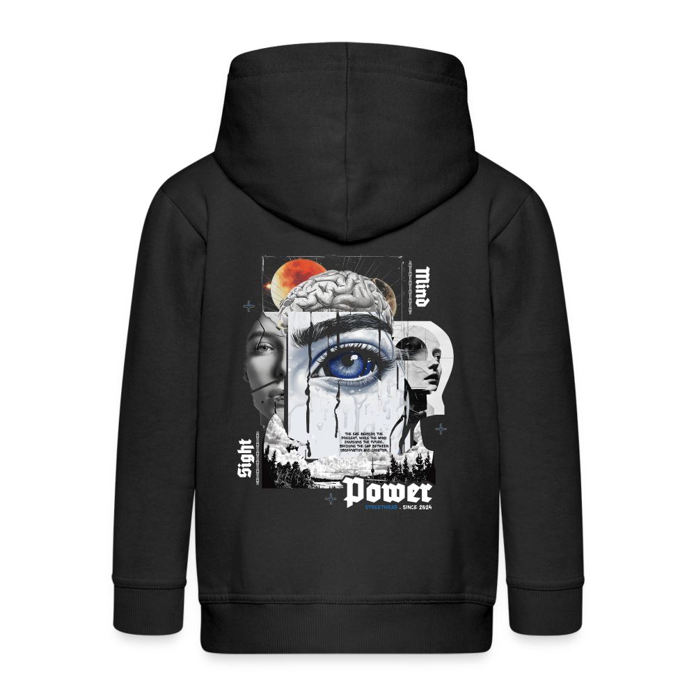 Jade, Augen, 1st | Kinder Zip Hoodie - Schwarz