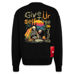 Mihriban, Skelet, 1st | Heavyweight Oversized Bio Sweater, Unisex - SOLID BLACK