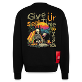 Mihriban, Skelet, 1st | Heavyweight Oversized Bio Sweater, Unisex - SOLID BLACK