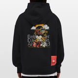Jinni, Berge, 1st | Heavyweight Oversized Bio Hoodie, Unisex - SOLID BLACK
