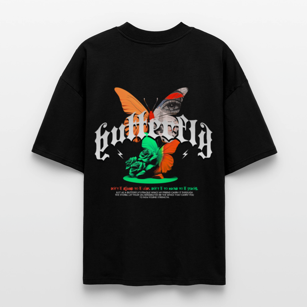 Noşîrêwan, Schmetterling, 1st | Blaster, Oversize Bio T-Shirt, Unisex - Schwarz