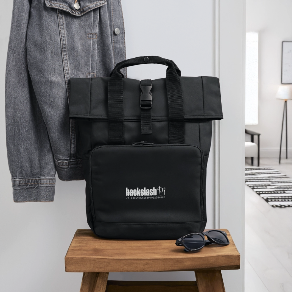 Rolltop Rucksack mit zwei Griffen - Schwarz