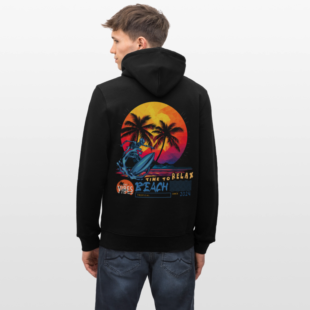 Eryan, Surfen, 1st | Cruiser, Unisex Bio-Hoodie - Schwarz